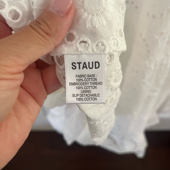 NWOT STAUD Hyacinth Short Sleeve Eyelet Maxi Dress - Picture 4 of 15